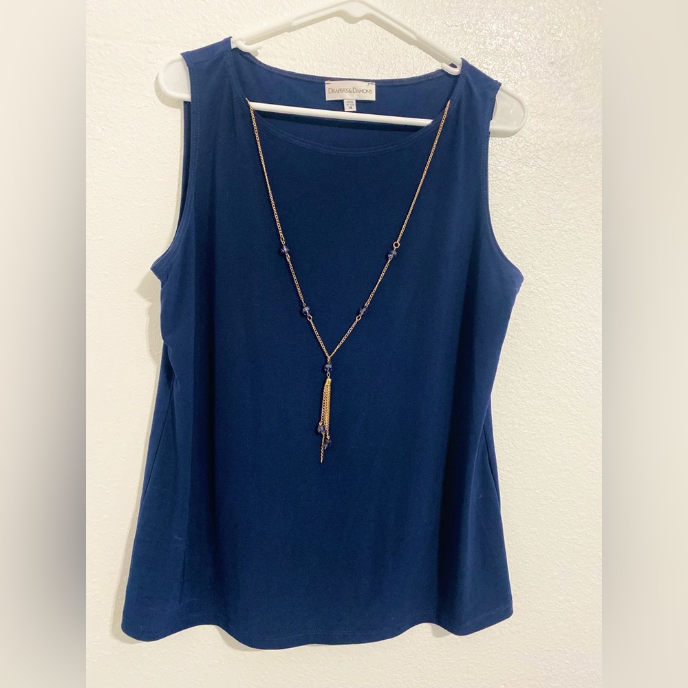Draper’s & Damon’s Blue Sleeveless Relaxed Fit Tank Top